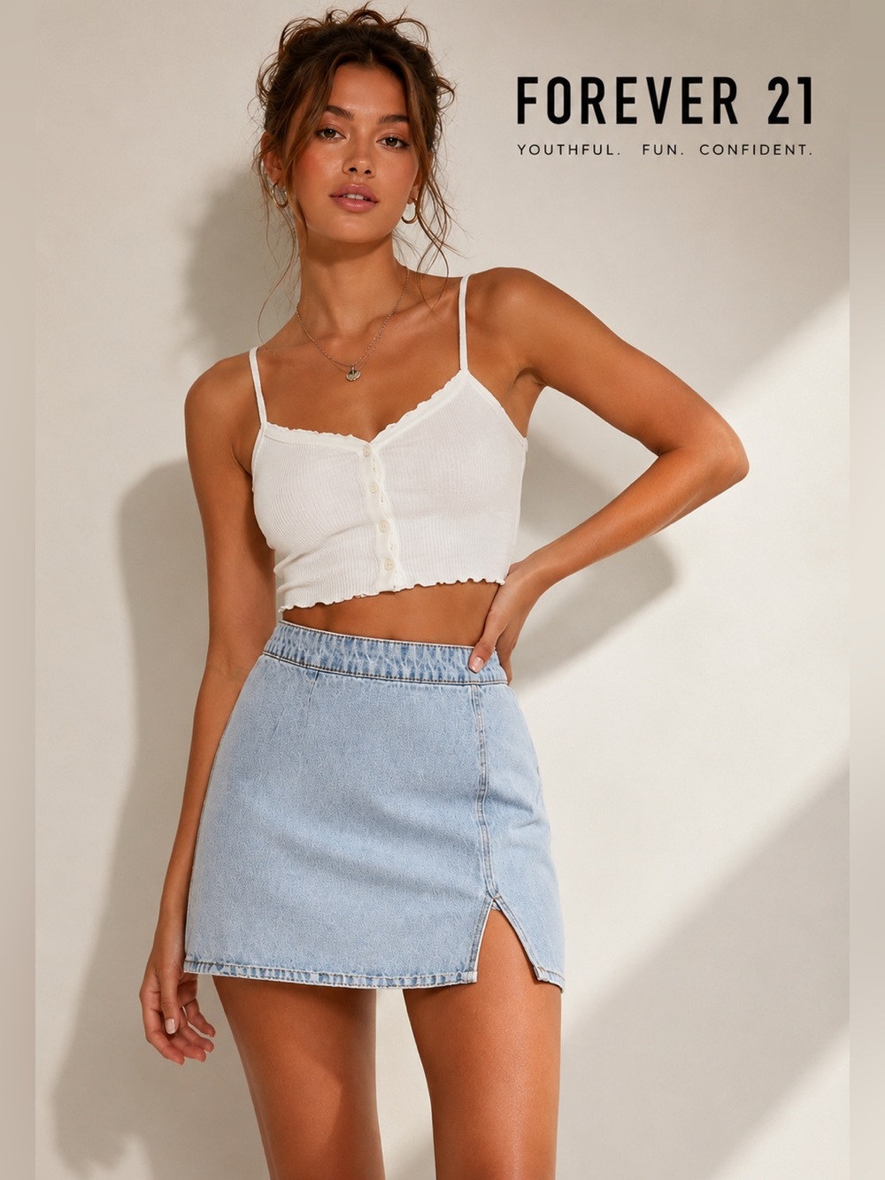Forever 21 denim mini skirt